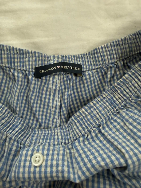 Brandy Melville blue and white gingham shorts - Image 2