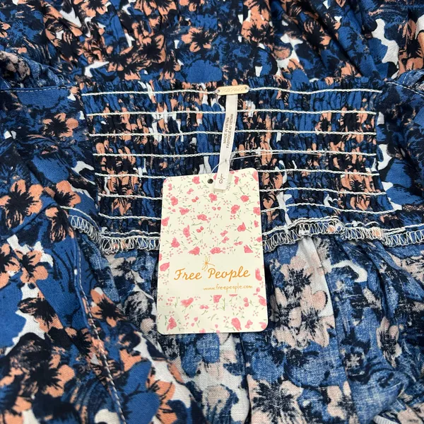 Free People Linen Blend Pattern Play Mini Dress - Image 5