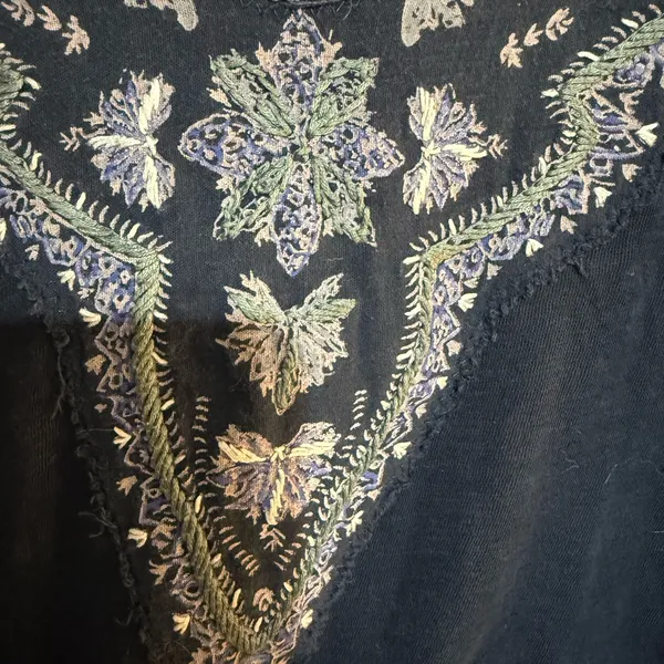 Free People Chic Embroidered Women's Blouse in Navy - Image 2