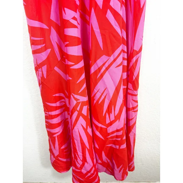 Vici Pink Red Tropical Print Maxi Dress Small Sleeveless Beach Vacation - Image 11