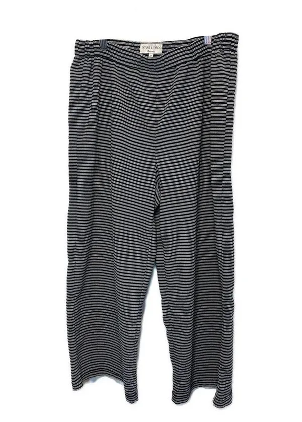 Madewell Texture & Thread Wide Leg Pull On Pant in Stripe Sz M - Image 5