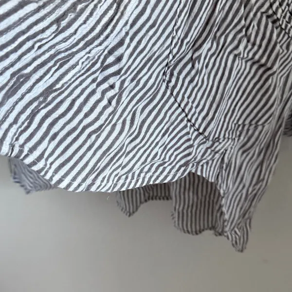 Free People One Gray and White Stripe Slouchy Pocket Top Small - Image 8