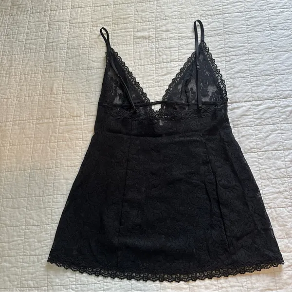 Victoria's Secret Black Lace Chemise Slip Dress Y2K - Image 2