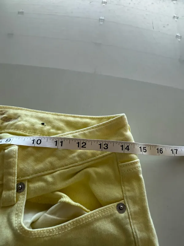 American Eagle Yellow Stretch Skinny Jeans Size 4 - Image 8