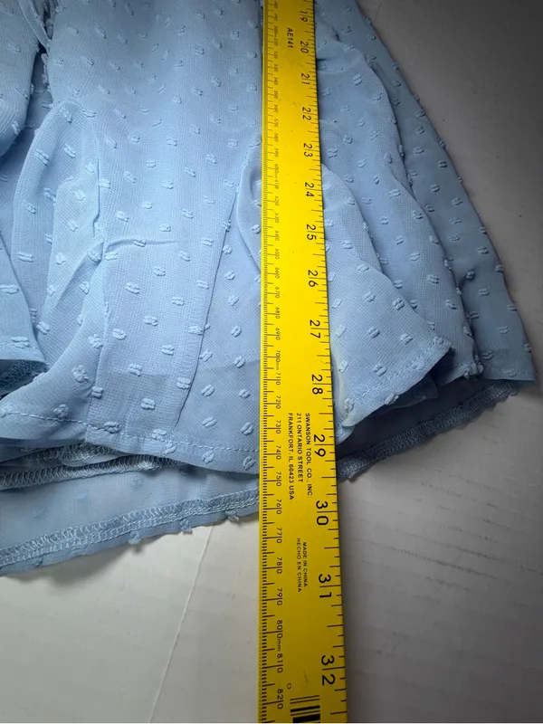 Altar'd State Pale Blue Swiss Dot Ruffle Romper excellent condition - Image 5