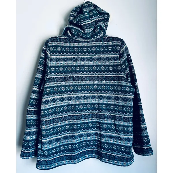 L.L. Bean Sherpa Lined Nordic Fleece Hoodie Jacket Women's Petite Large - Image 6