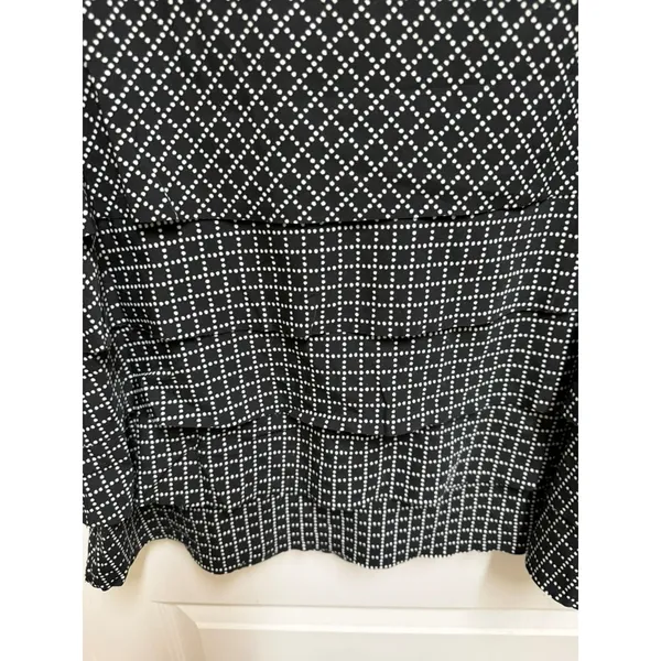 Coldwater Creek Black White Geometric Tiered Blouse Women's Large 14 Layered Top - Image 5