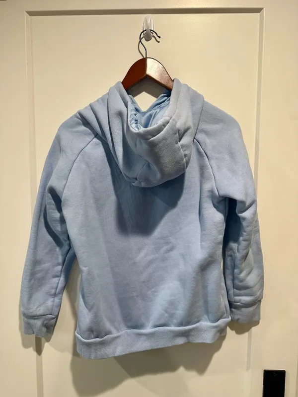 AYBL Women’s Satin Lined Fleece Hoodie Light Blue Size M - Image 2