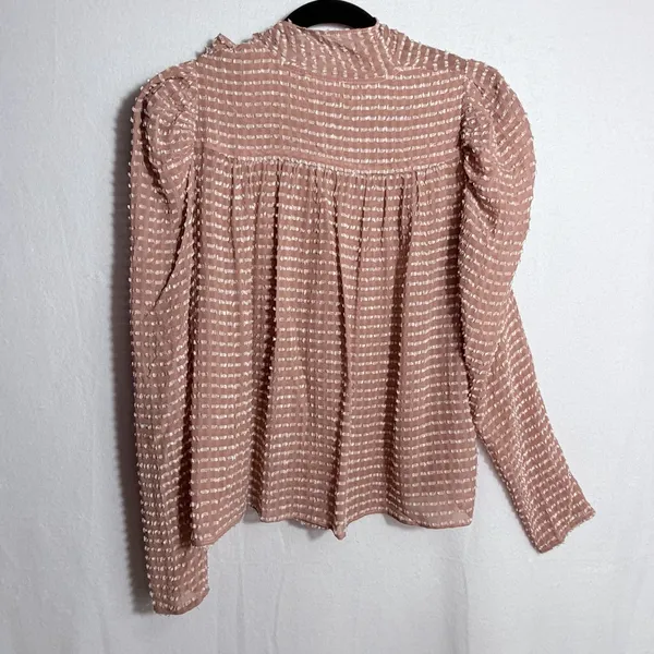 Ulla Johnson Soft Mesa Pink Silk Blend Sheer Carine Top Blouse Size S - Image 2