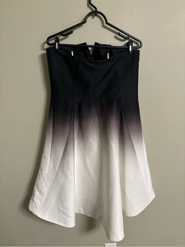 Halston Heritage Lined Cocktail Dress Ombre Size 12 Strapless Sweetheart Neck - Image 3