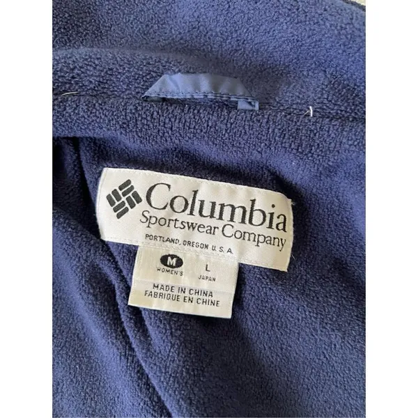 Columbia Navy Blue Fleece Lined Full Zip Vented Jacket Women's Medium - Image 7