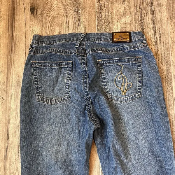 Baby Phat Jeans Bell Bottoms Size 14 Juniors Mid-Rise Vintage Blue Jeans #91 - Image 11