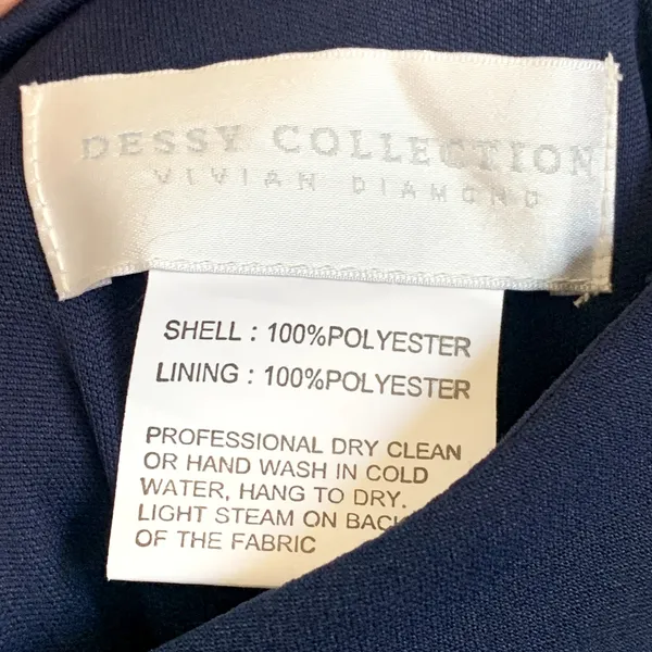 NWT Dessy Collection Diamond Cutout Back Trumpet‎ Gown Slit in Midnight Navy - Image 10