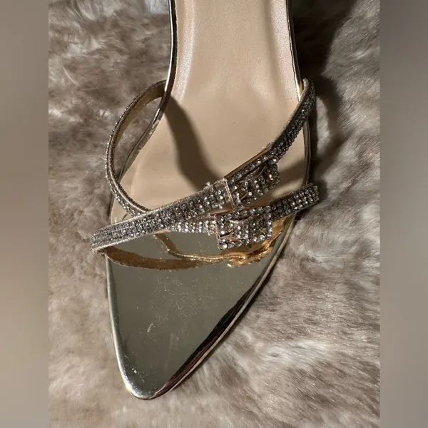 Wild Diva Women's Rhinestone Embellished Straps Formal Stiletto High Heels - Image 8