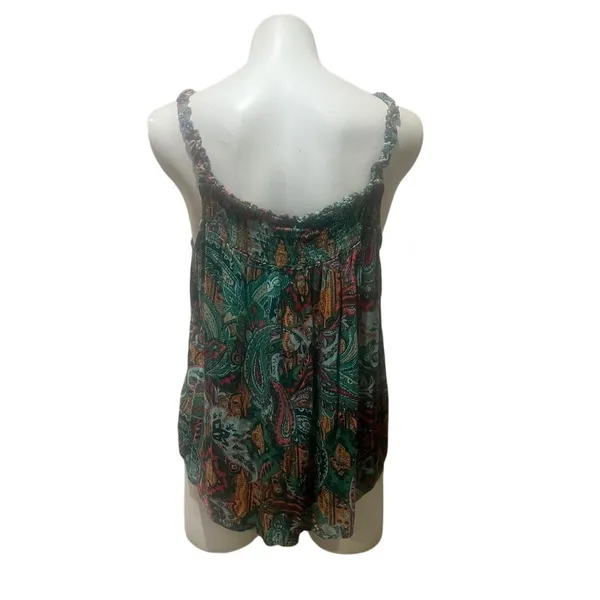 Maurices Women's Paisley Ruffle Strap Tank Top Standard Size L Blue Multicolor - Image 4