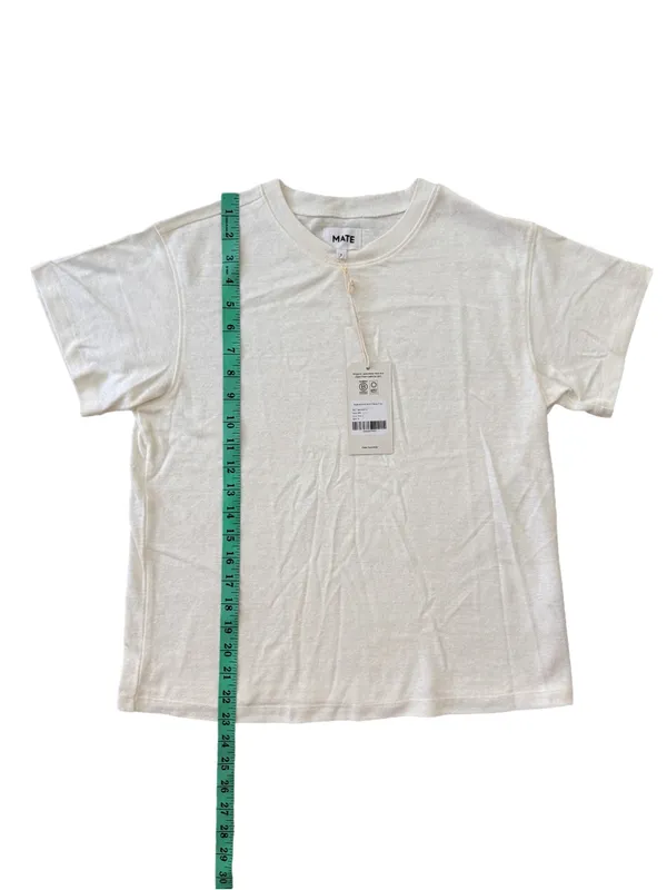 MATE the Label Regenerative Hemp Shrunken Tee S NWT True White - Image 8