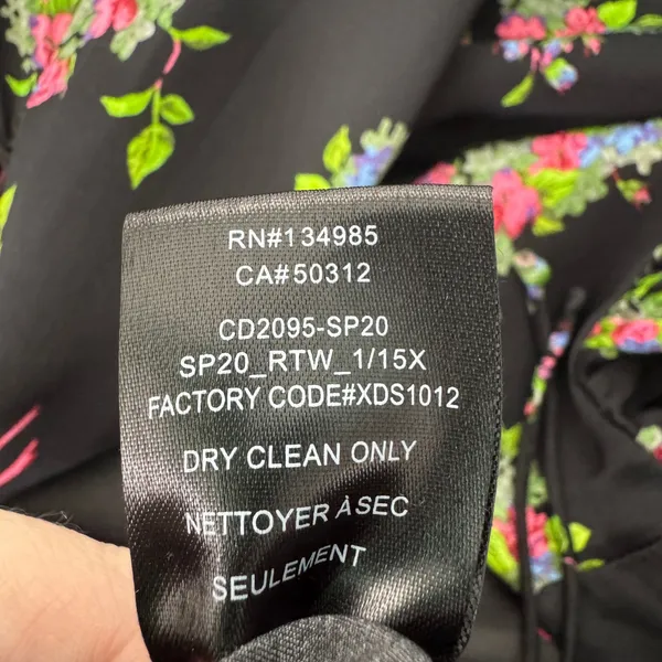 For Love‎ & Lemons Wilson Print Dress Small Black Floral Polka Dot Ruched Mini - Image 15