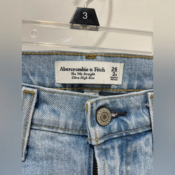 Abercrombie & Fitch Light Blue Straight Leg Jeans - Image 3
