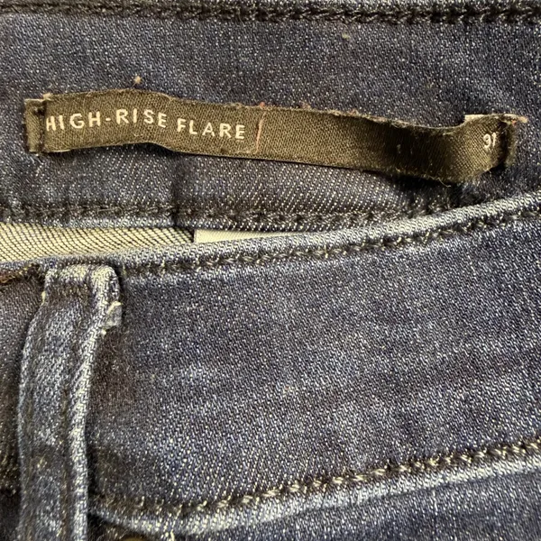 Banana Republic High Rise Flare Jeans Womens 31" Raw‎ Hem Denim Super Stretch - Image 5