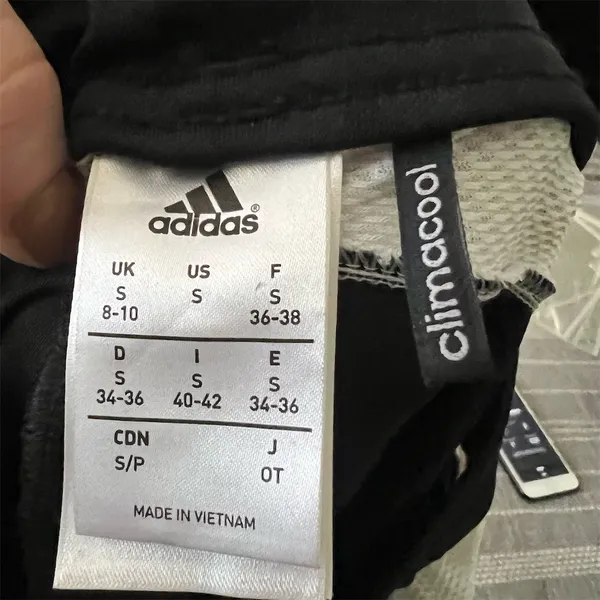 Adidas Unisex Track Pants S Black White Stripes Climacool Tapered Fit - Image 8