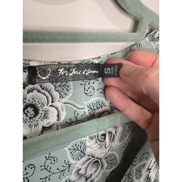 For Love & Lemons sage green black floral‎ button-down maxi dress Sz S - Image 5