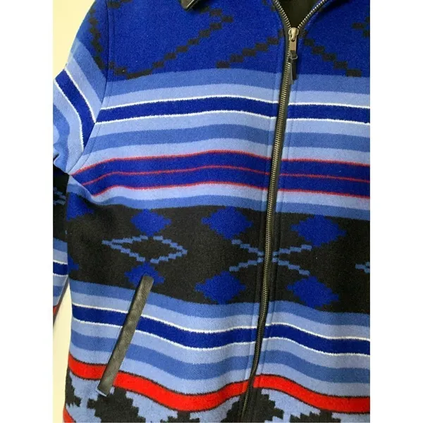 Vintage Pendleton Aztec Native American Wool Western blue Women's large RARE - Image 7