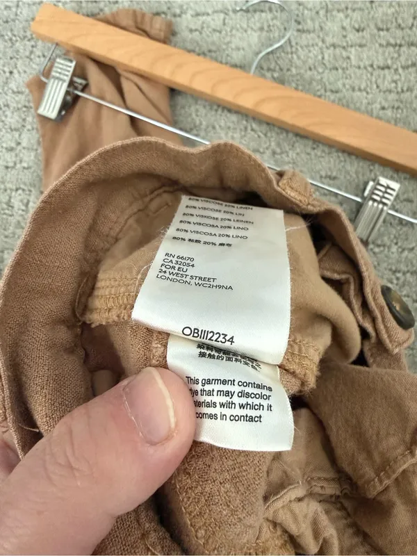 Free People Faded Love Linen Blend Trousers Camel Brown Women's 28 - Image 11