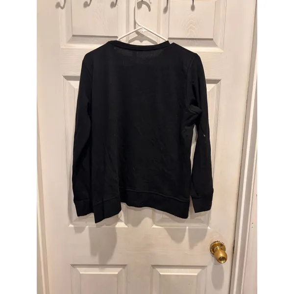 Elan Womens Black Side Zip Crew Neck Sweatshirt Large NWT Made in USA Minimalist - Image 5