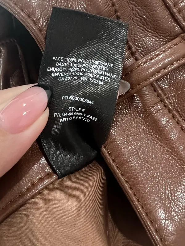 Aritzia Wilfred Melina Brown Vegan Leather Pants Sz 0 Y2K Straight Leg - Image 7