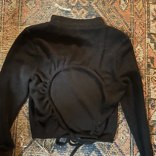 Madewell Ribbed Mockneck Open-Back Crop Top - Image 3