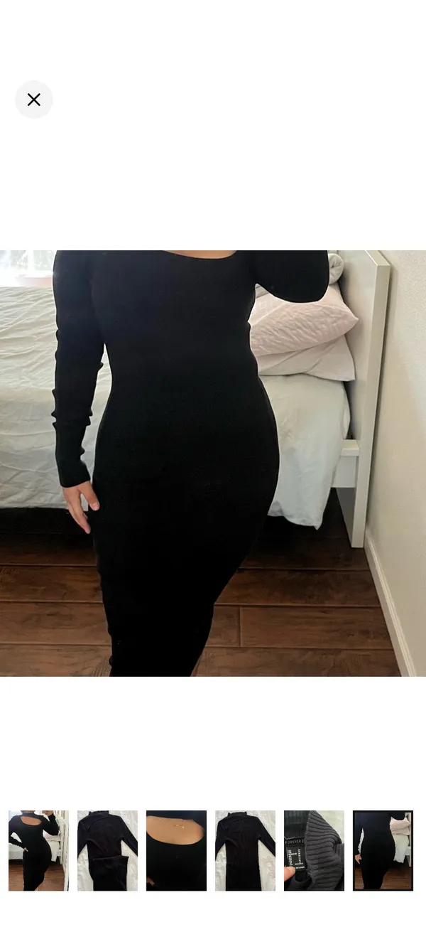 Black Cut Out Knit Dress - Image 7