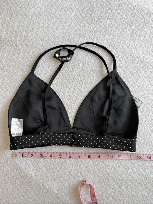 HEIRESS Beverly Hills Black Embellished Bra Top Rhinestones Gems NWT XS - Image 5