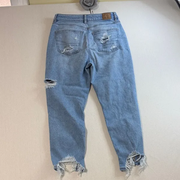 American Eagle Outfitters Distressed Blue Ankle Jeans - Image 8