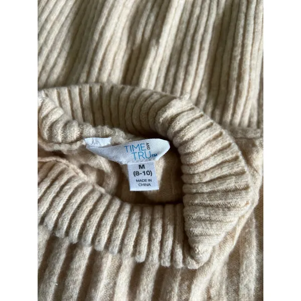 Time and Tru Women's Cream Pull Over Turtleneck Sweater Size Medium‎ - Image 7