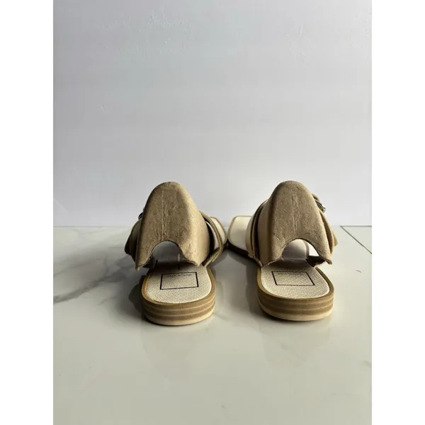 Dolce Vita Ilene Sandals Womens 8.5 Cream Off White Buckle Square Thong Slide - Image 4