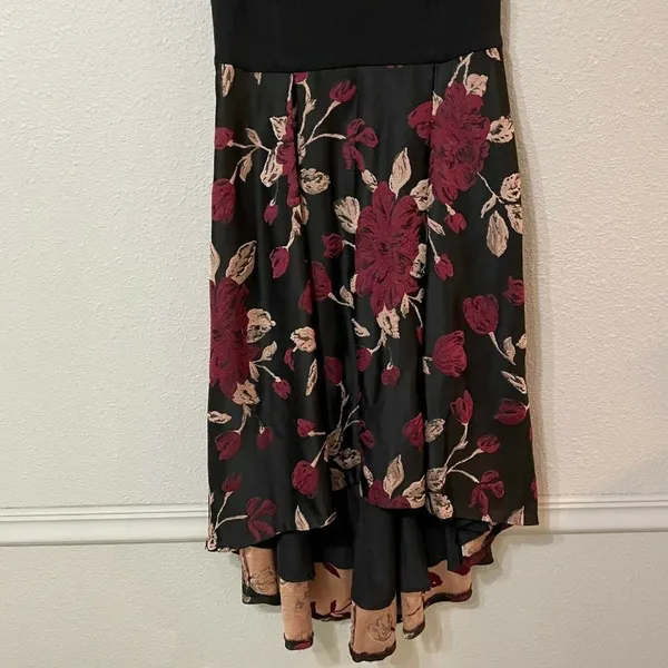 Anthropologie Hutch Black Red Floral Cowl Neck Knee Length Dress Womens 6 Formal - Image 5