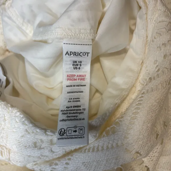 NEW APRICOT crochet lace maxi skirt with split in off white - Image 13