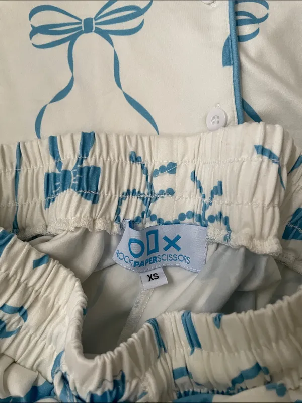 NWT Blue bow pajama set size xs - Image 5