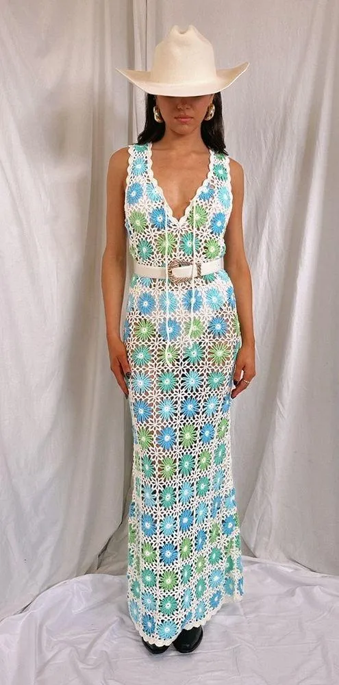 SHOW ME YOUR MUMU Vacay Tank Coverup In White Multi Floral Crochet - Image 4