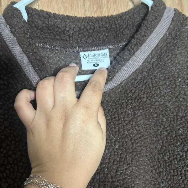 Columbia women’s boho Chocolate Brown Fleece Pullover size S - Image 3