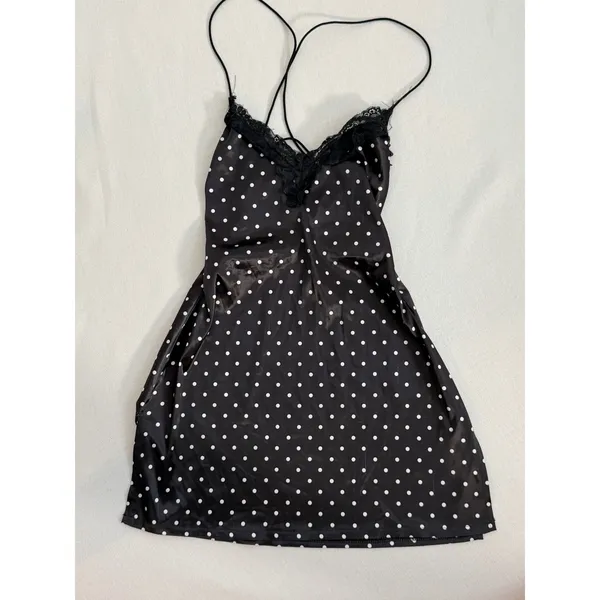 EDIKTED Lacey Backless Polka Dot Mini Dress size medium - Image 3