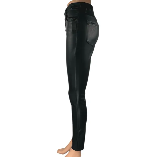 BlankNYC The Great Jones Black Faux Leather Skinny High Waist Trousers Pants 26 - Image 2