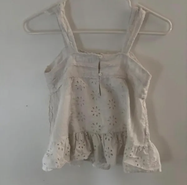 ZARA Top Tank White Ribbed - Image 2