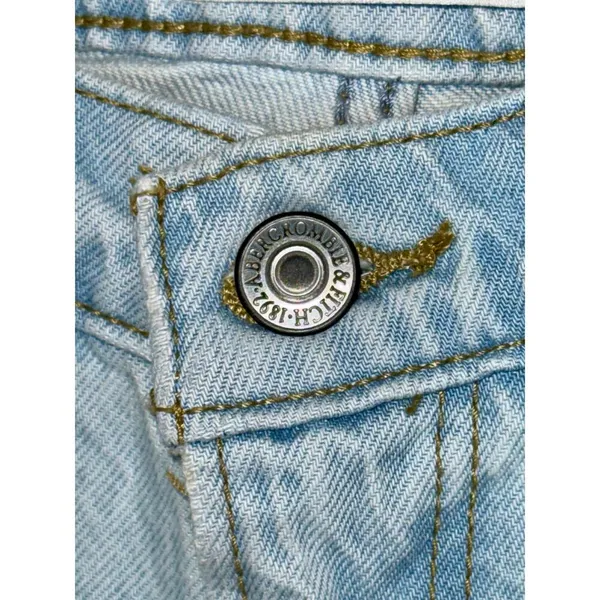 Abercrombie & Fitch Curve Love Loose High Rise Wide Leg Straight Jeans Size 28 6 - Image 5