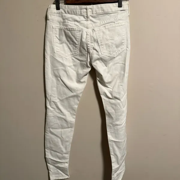 Mother Denim The Looker Skinny Jeans in Mirror Mirror White- Size 26 - Image 7