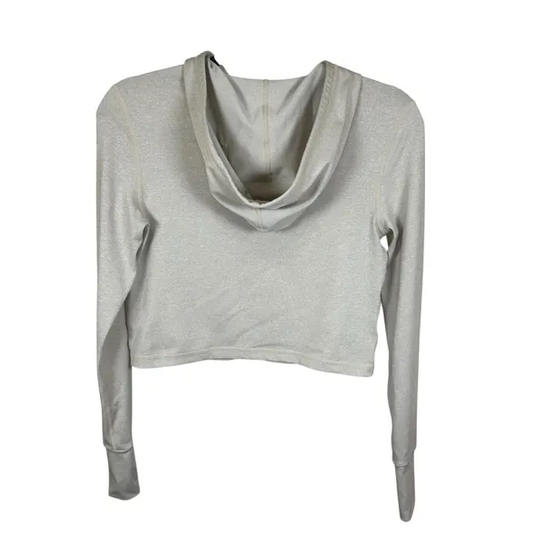 Buffbunny Athleisure Cropped‎ Hoodie Stretch Activewear Gray Gym Ready M - Image 2