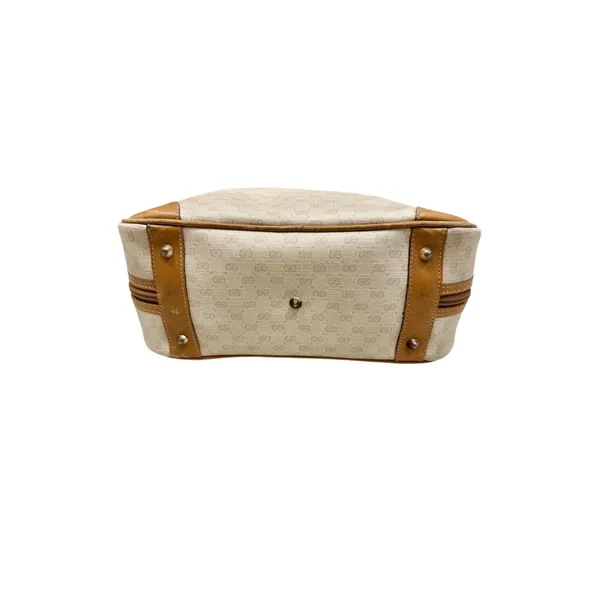 GUCCI Cream GG Monogram Micro Supreme Top Handle Vtg Bag|COA - Image 8