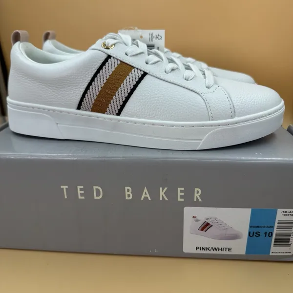 Ted Baker Women s Leather Sneakers, pink/White, Size 10 - Image 2