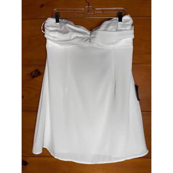 NWT Lulus Gillian White Pleated Strapless Mini Dress Party Cocktail Classy XL - Image 2