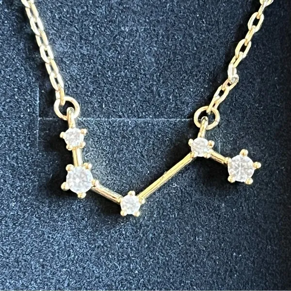 Farrah B. Aries Constellation Pendant crystal on goldtone chain necklace - Image 2